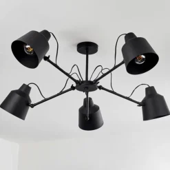 Plafonnier Gaudent Noir, 5 lumières