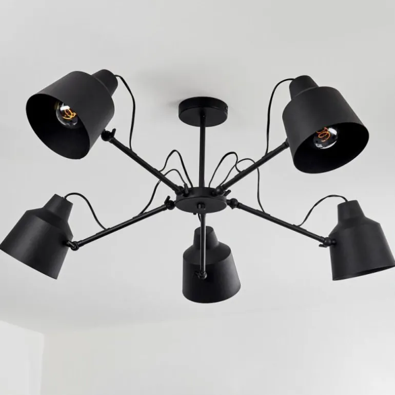 Plafonnier Gaudent Noir, 5 lumières