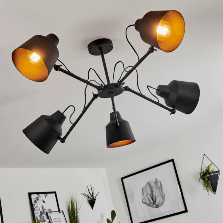 Plafonnier Gaudent Noir, 5 lumières