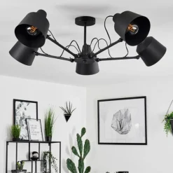 Plafonnier Gaudent Noir, 5 lumières