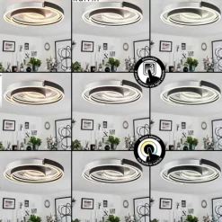 Plafonnier Golega LED Aluminium, Noir, 1 lumière