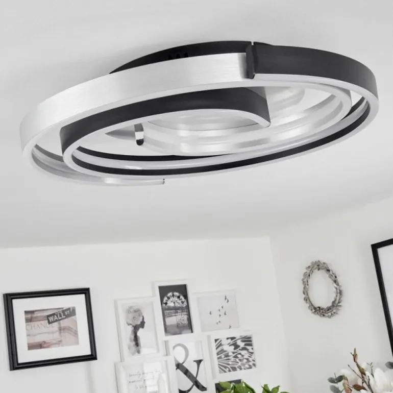 Plafonnier Golega LED Aluminium, Noir, 1 lumière