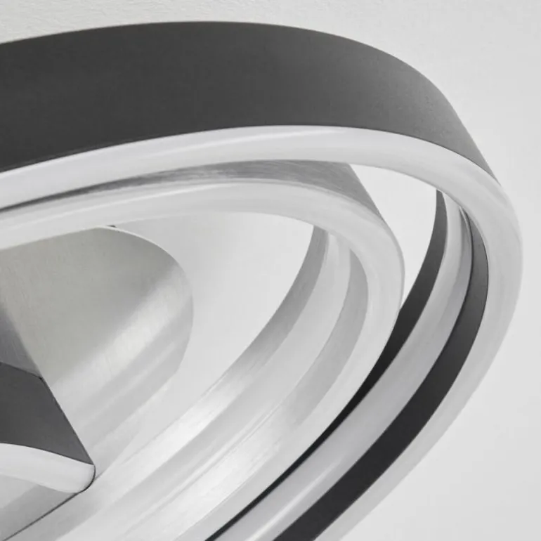 Plafonnier Golega LED Aluminium, Noir, 1 lumière