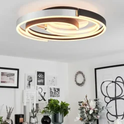 Plafonnier Golega LED Aluminium, Noir, 1 lumière