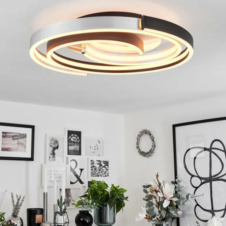 Plafonnier Golega LED Aluminium, Noir, 1 lumière