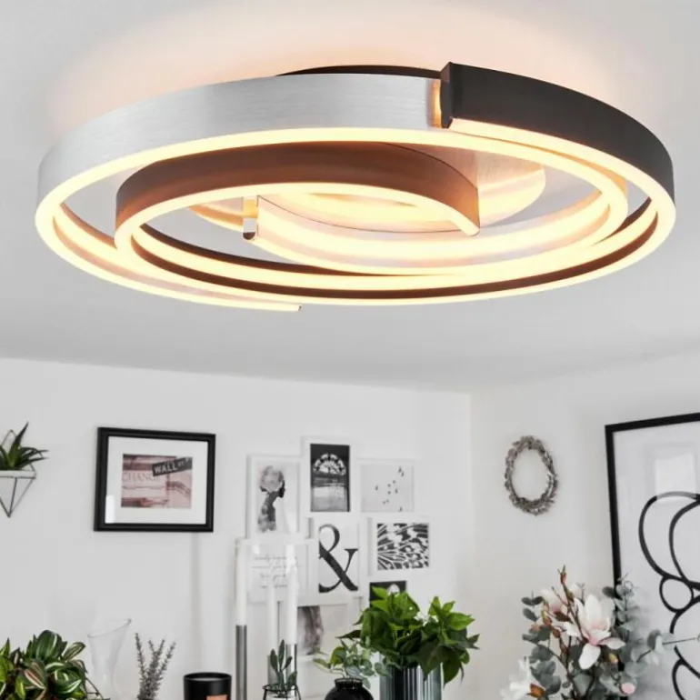 Plafonnier Golega LED Aluminium, Noir, 1 lumière