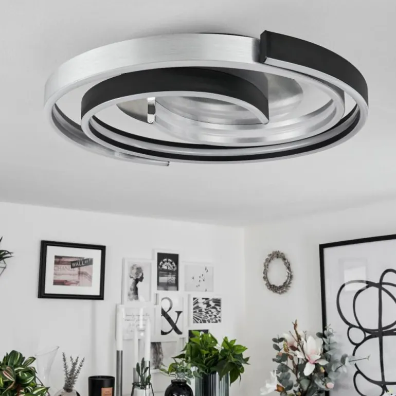 Plafonnier Golega LED Aluminium, Noir, 1 lumière