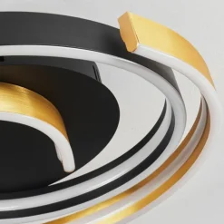 Plafonnier Golega LED Laiton, Noir, 1 lumière