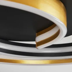 Plafonnier Golega LED Laiton, Noir, 1 lumière