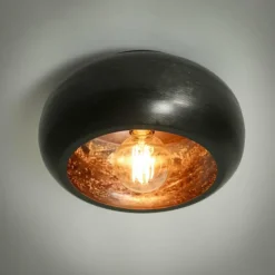 Plafonnier Gralhos Argent Oxydé, Noir, 1 lumière