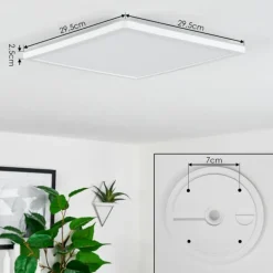 Plafonnier Hortinhas LED Blanc, 1 lumière, Télécommandes, Changeur de couleurs