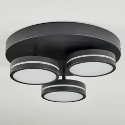 Plafonnier Huallilemu LED Noir, 3 lumières