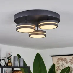 Plafonnier Huallilemu LED Noir, 3 lumières