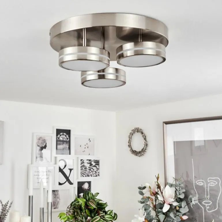 Plafonnier Huallilemu LED Nickel mat, 3 lumières
