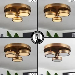 Plafonnier Huallilemu LED Vieux laiton, 3 lumières