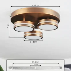 Plafonnier Huallilemu LED Vieux laiton, 3 lumières