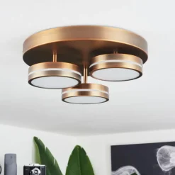 Plafonnier Huallilemu LED Vieux laiton, 3 lumières