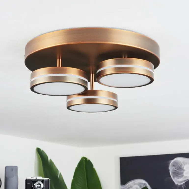 Plafonnier Huallilemu LED Vieux laiton, 3 lumières