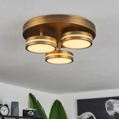 Plafonnier Huallilemu LED Vieux laiton, 3 lumières
