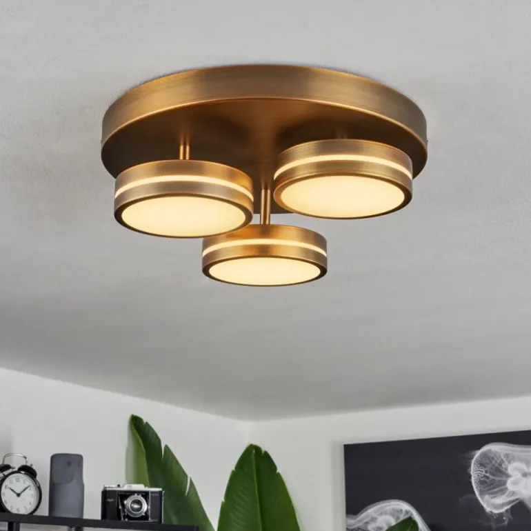 Plafonnier Huallilemu LED Vieux laiton, 3 lumières