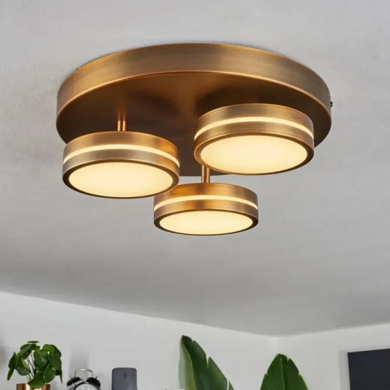 Plafonnier Huallilemu LED Vieux laiton, 3 lumières
