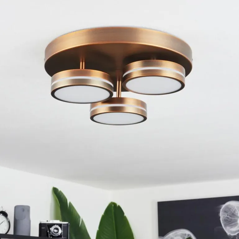 Plafonnier Huallilemu LED Vieux laiton, 3 lumières