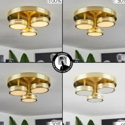 Plafonnier Huallilemu LED Laiton, 3 lumières