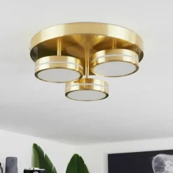 Plafonnier Huallilemu LED Laiton, 3 lumières