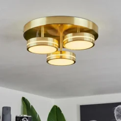 Plafonnier Huallilemu LED Laiton, 3 lumières
