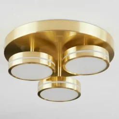 Plafonnier Huallilemu LED Laiton, 3 lumières