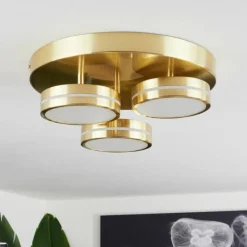 Plafonnier Huallilemu LED Laiton, 3 lumières
