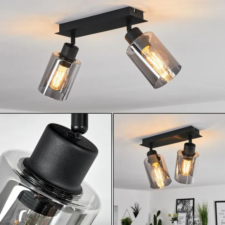 Plafonnier Hunouri Noir, 2 lumières