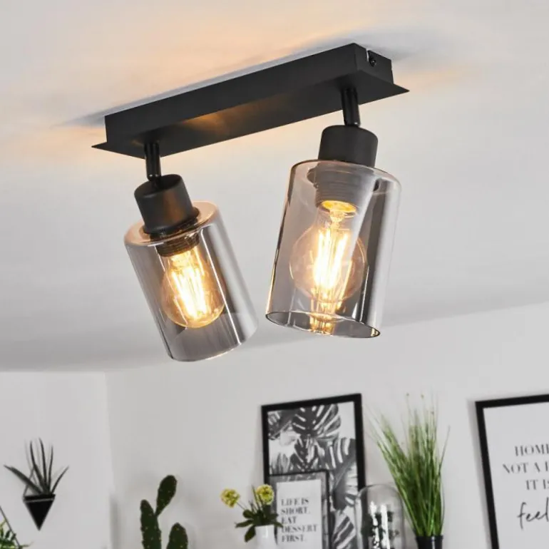 Plafonnier Hunouri Noir, 2 lumières