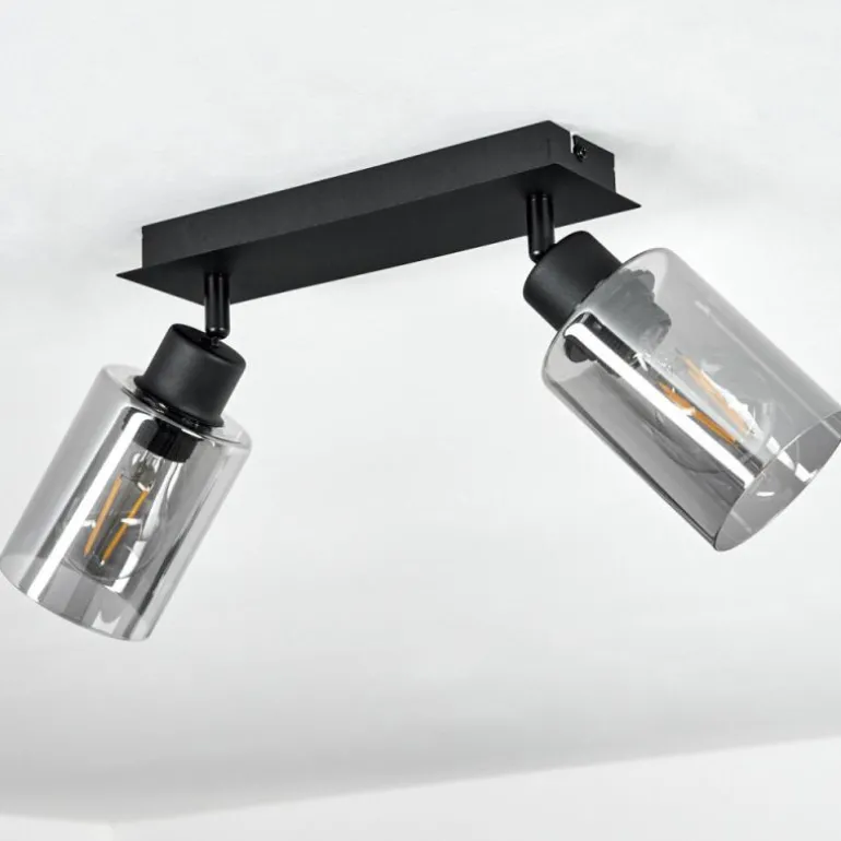 Plafonnier Hunouri Noir, 2 lumières