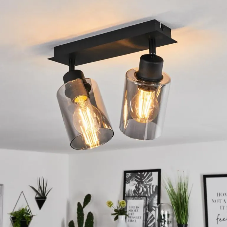 Plafonnier Hunouri Noir, 2 lumières