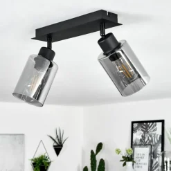 Plafonnier Hunouri Noir, 2 lumières