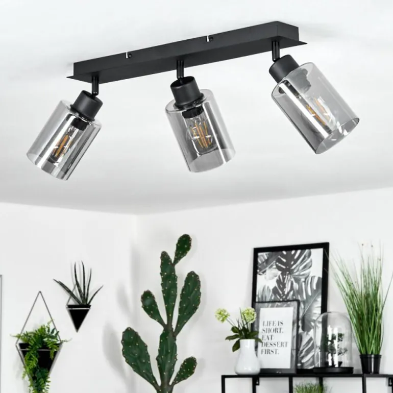 Plafonnier Hunouri Noir, 3 lumières