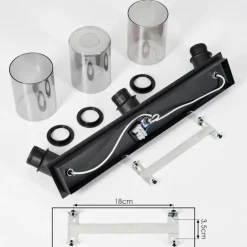 Plafonnier Hunouri Noir, 3 lumières