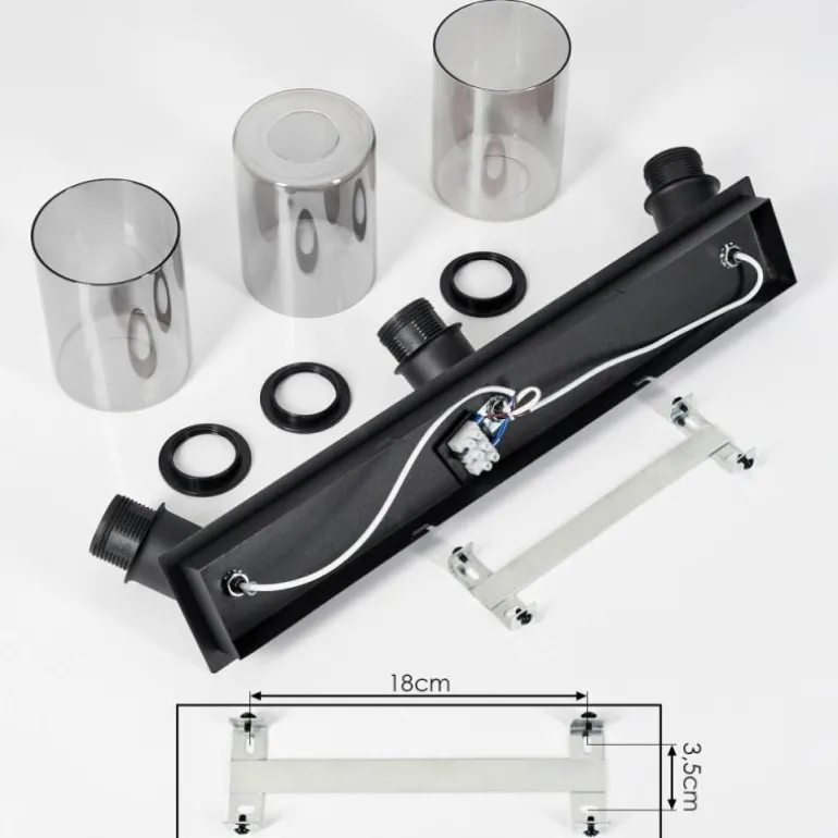 Plafonnier Hunouri Noir, 3 lumières