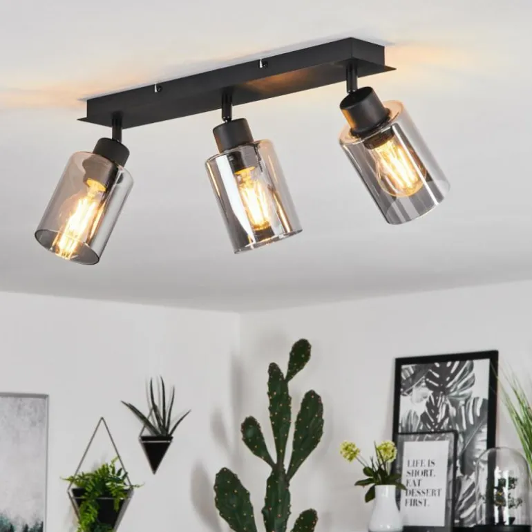 Plafonnier Hunouri Noir, 3 lumières