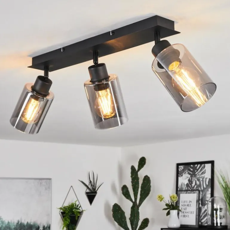 Plafonnier Hunouri Noir, 3 lumières