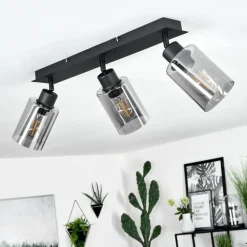 Plafonnier Hunouri Noir, 3 lumières