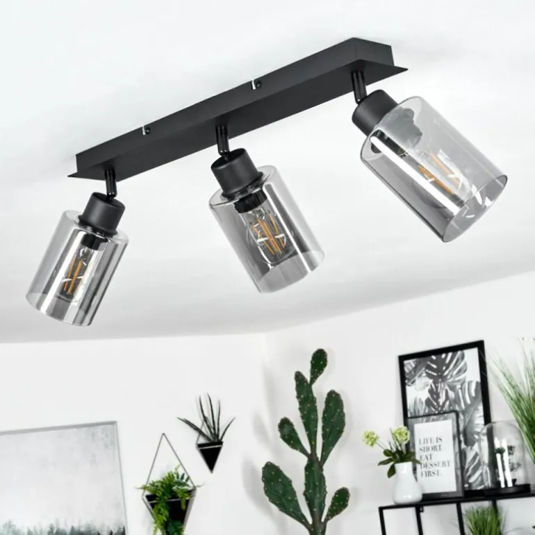 Plafonnier Hunouri Noir, 3 lumières