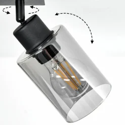 Plafonnier Hunouri Noir, 4 lumières