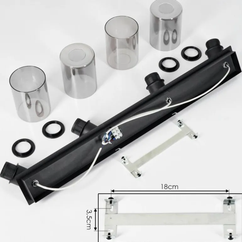 Plafonnier Hunouri Noir, 4 lumières