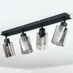 Plafonnier Hunouri Noir, 4 lumières