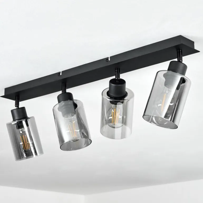 Plafonnier Hunouri Noir, 4 lumières