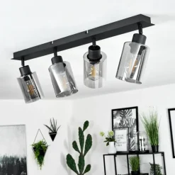 Plafonnier Hunouri Noir, 4 lumières