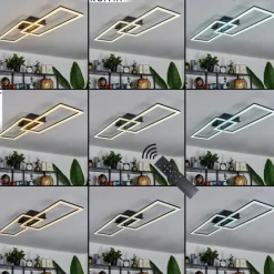 Plafonnier Hyacinthe LED Noir, 1 lumière, Télécommandes