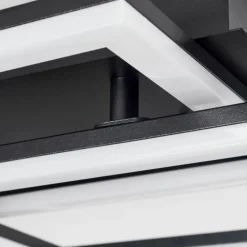 Plafonnier Hyacinthe LED Noir, 1 lumière, Télécommandes